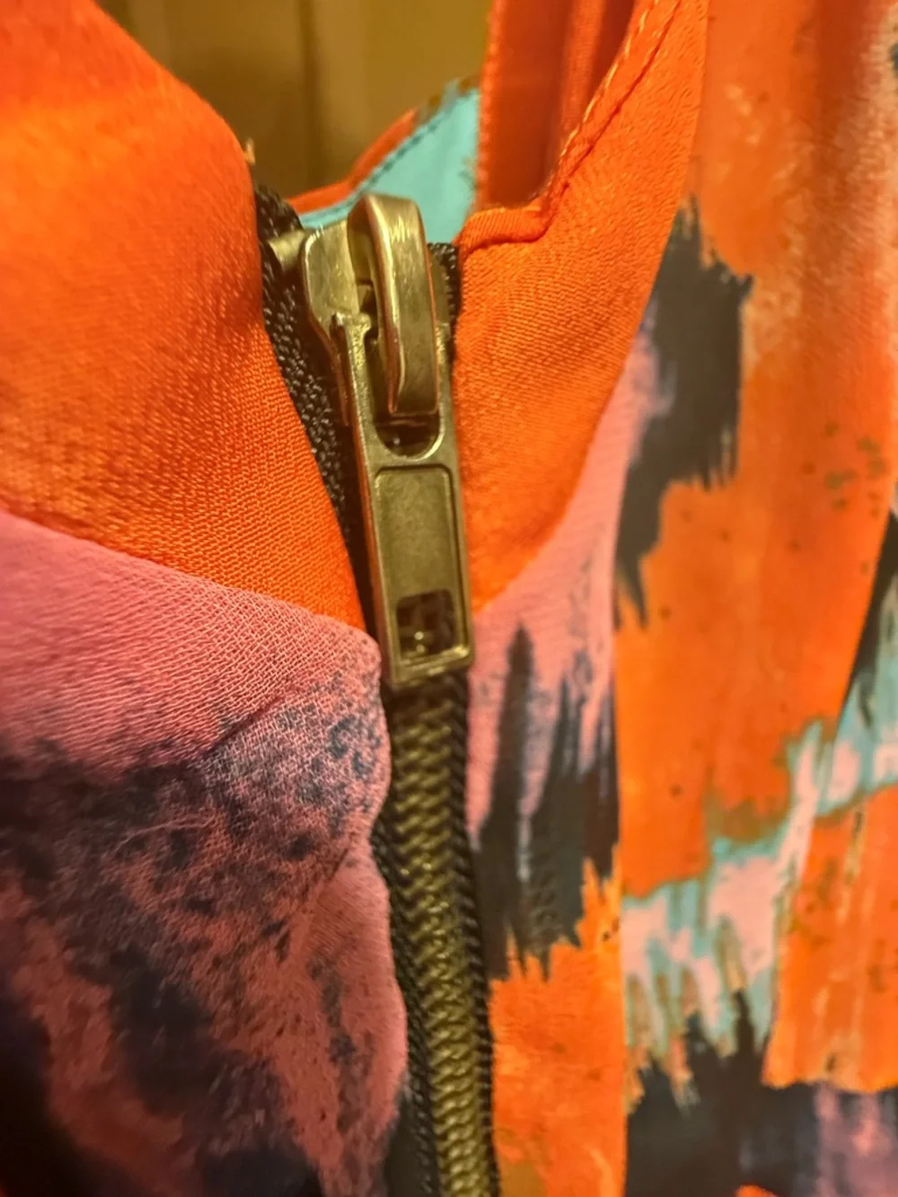 Gianni Bini Colorful Maxi Dress V-Neck Turquoise Orange Print Size M - Picture 8 of 15